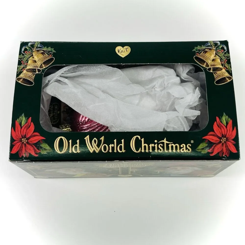 Old World Christmas Knitting Yarn Glass Ornament 32255 Decoration With Box NWT